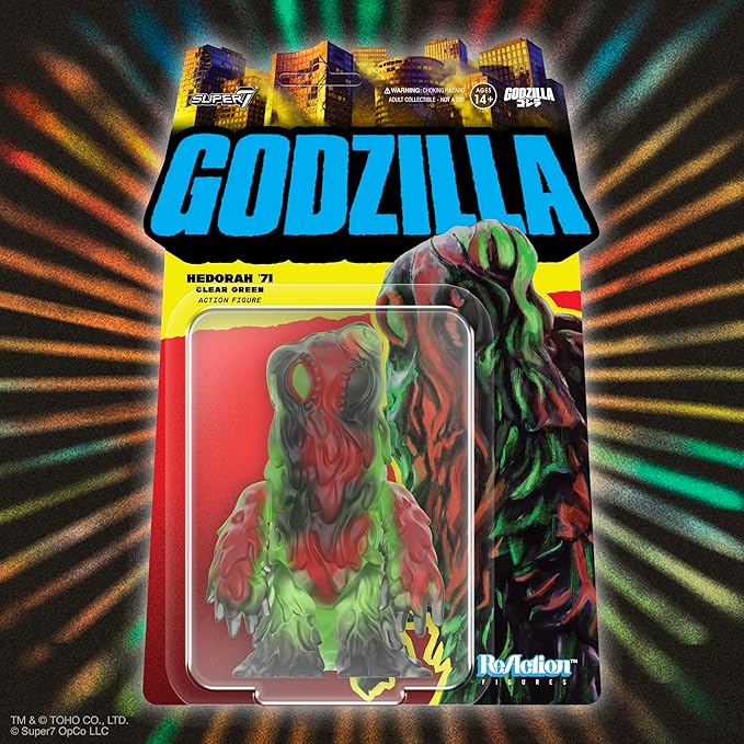 Super7 Toho Hedorah '71 (Clear Green) Reaction Figure - 3.75" Toho Godzilla Action Figure Classic Monster Movie Collectibles and Retro Toys