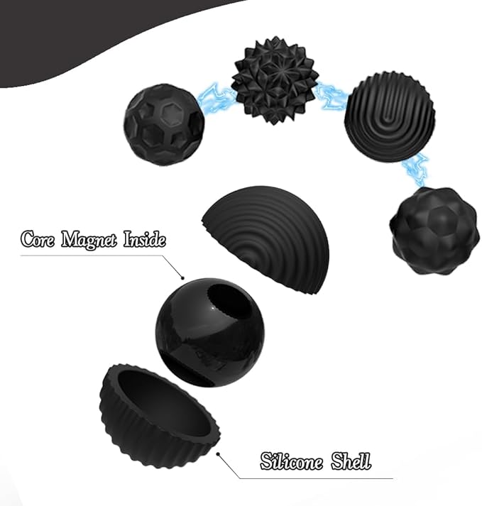 Magnetic Fidget Balls Toys, Silicone Sensory Stress Relief Toy for Adults,Teens with Autism, Anxiety, ADHD, Fidget Magnets & Magnetic Toy Fun Gift