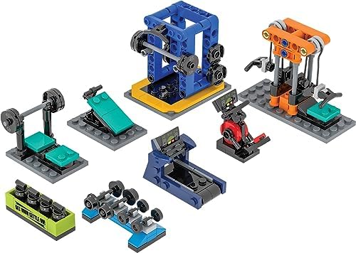 Brick Loot Brick City Gym Building Set – 195 PCS Mini Block Kit for Kids & Adults, Compatible with Lego, Includes Workout Equipment, Creative Construction Toy, STEM Gift for Boys Girls Ages 6+