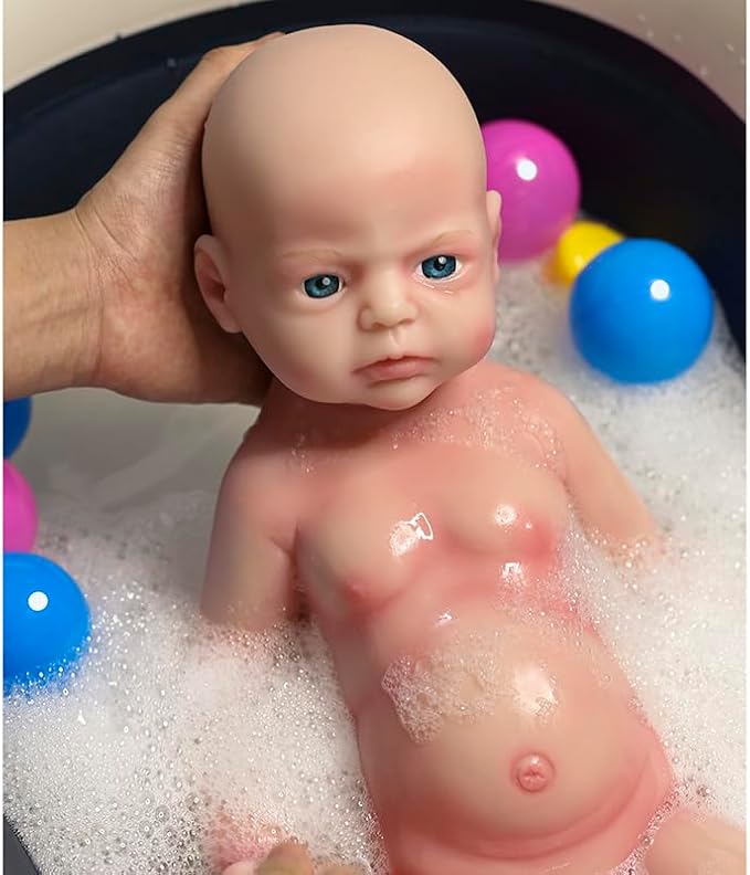 22 inch Realistic Full Silicone Baby Doll,Lifelike Reborn Baby Dolls, Toy, and Collectible.Bold Girl 012