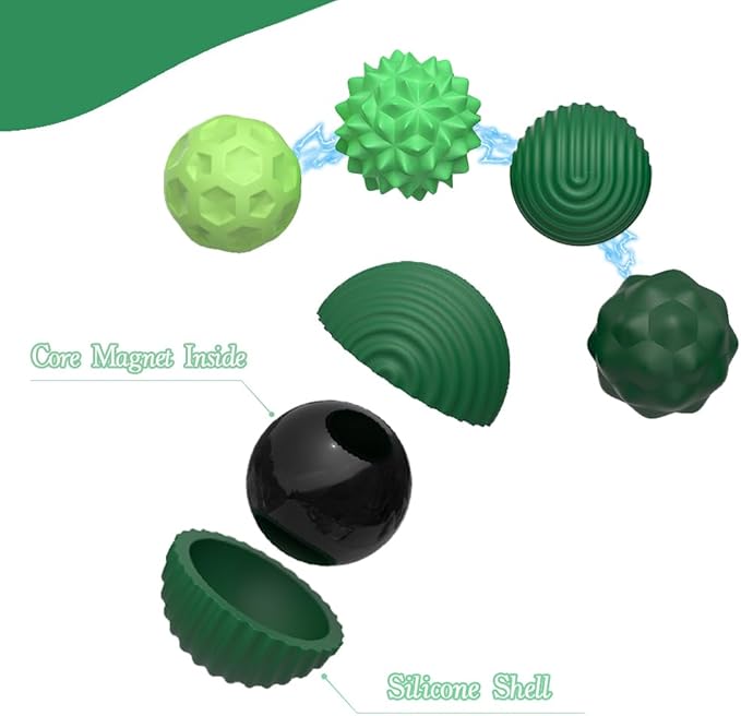 Magnetic Fidget Balls Toys, Silicone Sensory Stress Relief Toy for Adults,Teens with Autism, Anxiety, ADHD, Fidget Magnets & Magnetic Toy Fun Gift