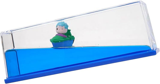 Anime Figure Merch Unsinkable Ship Model Pirate Boat in a Bottle Box，Non Sinking Acrylic Cruise Ship Fluid Drift Bottle Desk for Decor Ornament Fans Gifts (B)