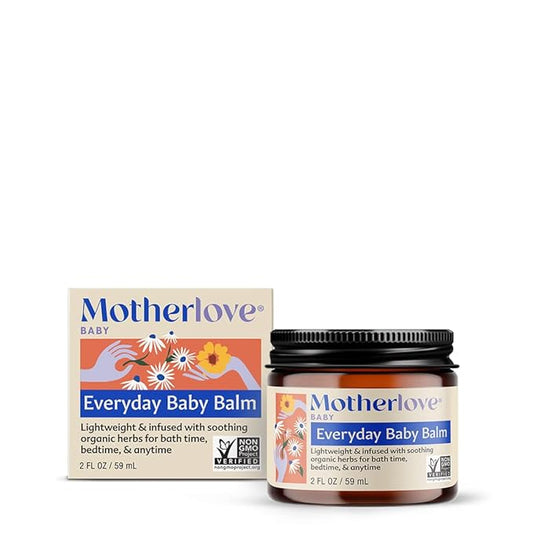Motherlove Everyday Baby Balm (2oz) Plant-Based, All-Natural Baby Essential for Newborns, Infants, & Toddlers—Moisturizing Herbal Salve w/Calming Chamomile—Non-GMO, Organic Herbs, Cruelty-Free
