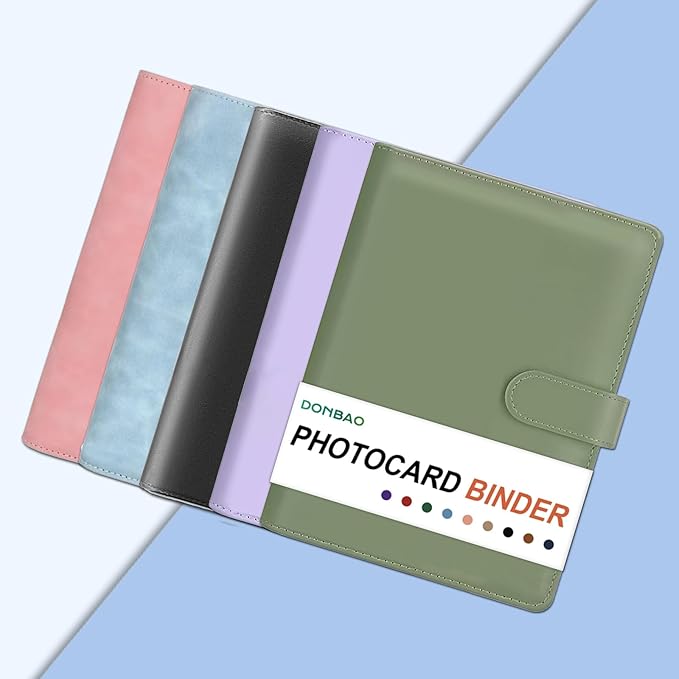 A5 Kpop Photocard Binder, 6 Ring Binder Collector’s Album with 240 Card Slots, PU Leather Cover for Organizing K-Pop, Trading Cards, Game Cards & Memorabilia (Blue)