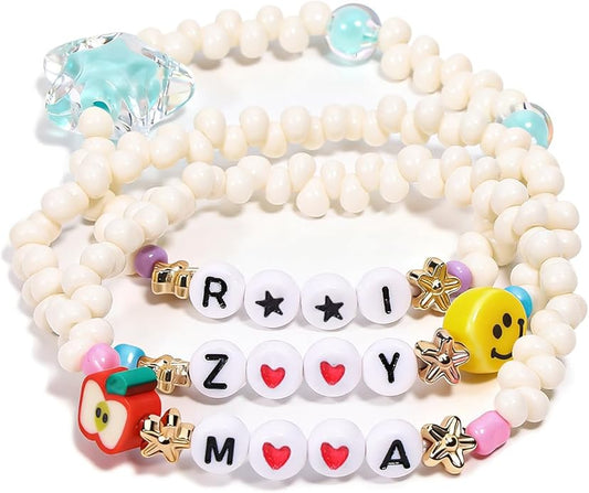 AICase for Korea-Pop Merch Toys gifts Inspired Smiling Friends Bracelets Costume 4 Pcs Stackable Stretch Friendship Beaded Bracelets Merchandise Jewelry Gifts for Fans Women Birthday Christmas_3135