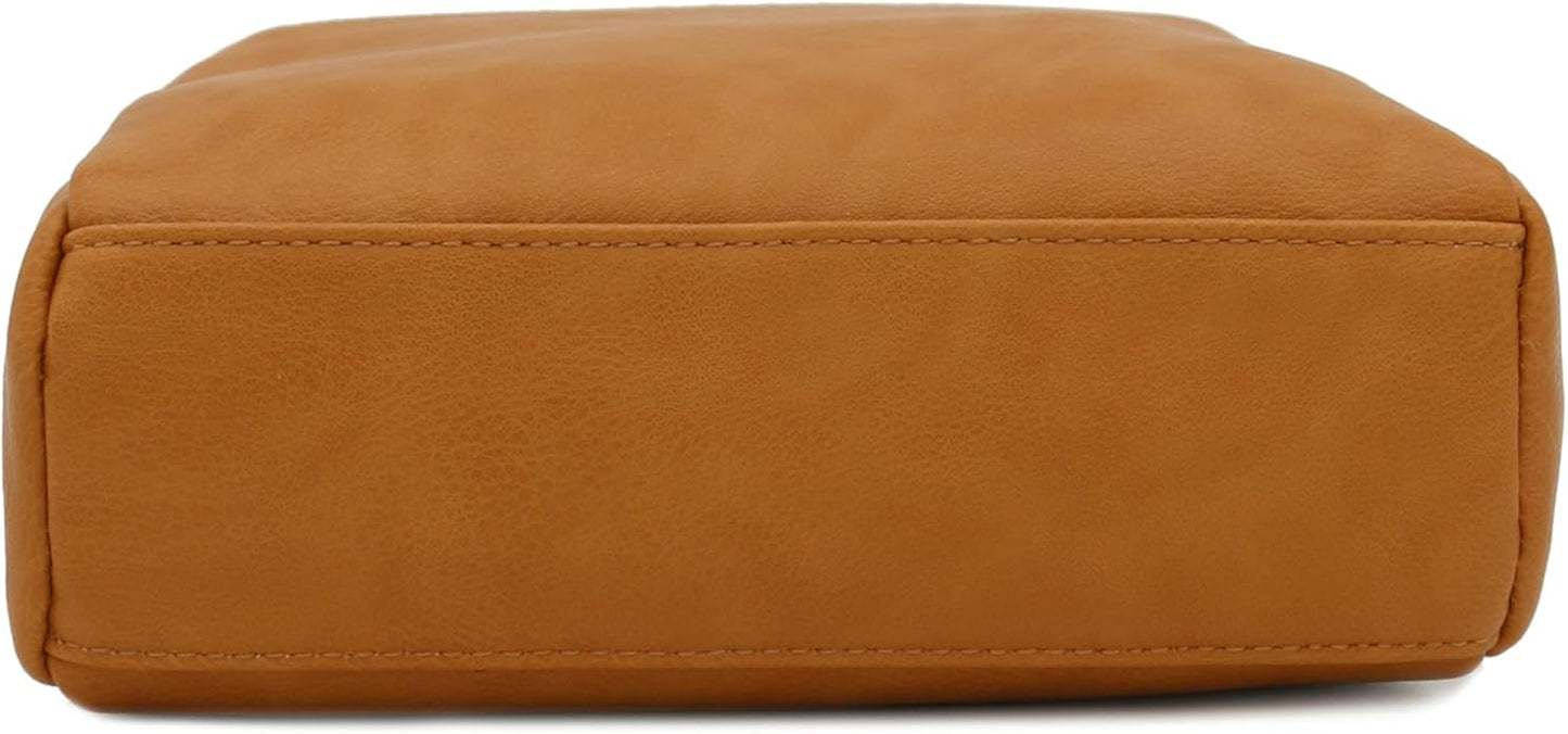 FashionPuzzle Triple Zip Small Crossbody Bag