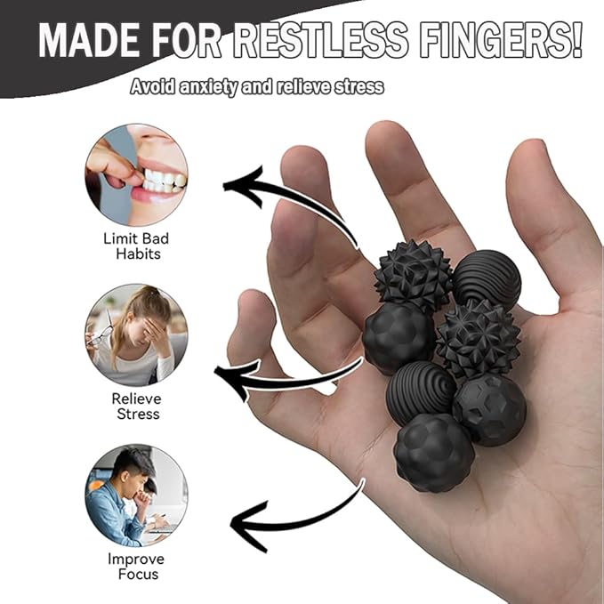Magnetic Fidget Balls Toys, Silicone Sensory Stress Relief Toy for Adults,Teens with Autism, Anxiety, ADHD, Fidget Magnets & Magnetic Toy Fun Gift
