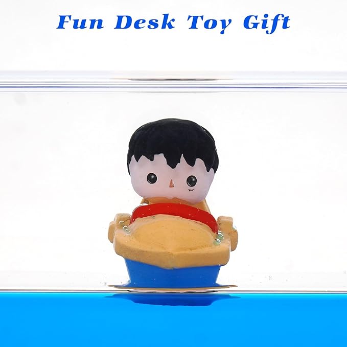 Anime Figure Merch Unsinkable Ship Model Pirate Boat in a Bottle Box，Non Sinking Acrylic Cruise Ship Fluid Drift Bottle Desk for Decor Ornament Fans Gifts (A)