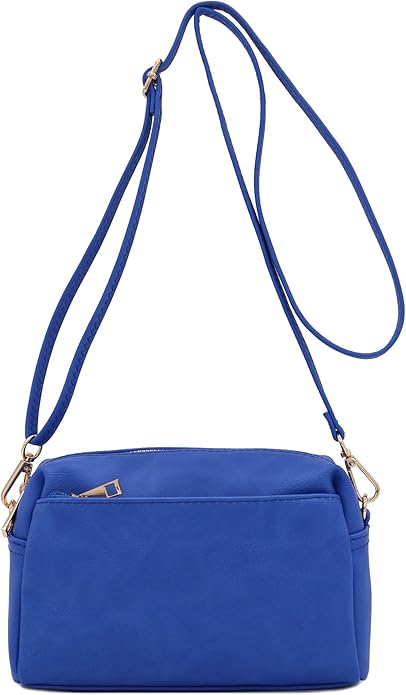 FashionPuzzle Triple Zip Small Crossbody Bag