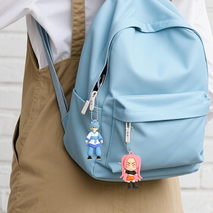 12Pcs Korean Idol Action Figure,Keychains Holder Car Key Ring Mobile Phone Bag Hanging,Unique Action Figures Decorations Gifts for Fans Office Room Figurine Decor