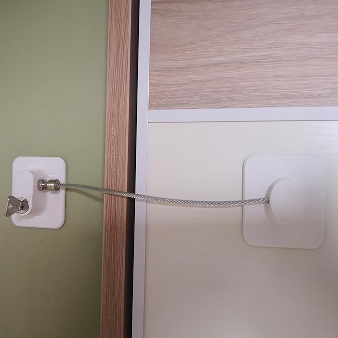 YEYA Upgraded Refrigerator Locks 4 Pack, Baby Proof Cabinet Locks with Keys, Safety Cabinets Door for Toddler