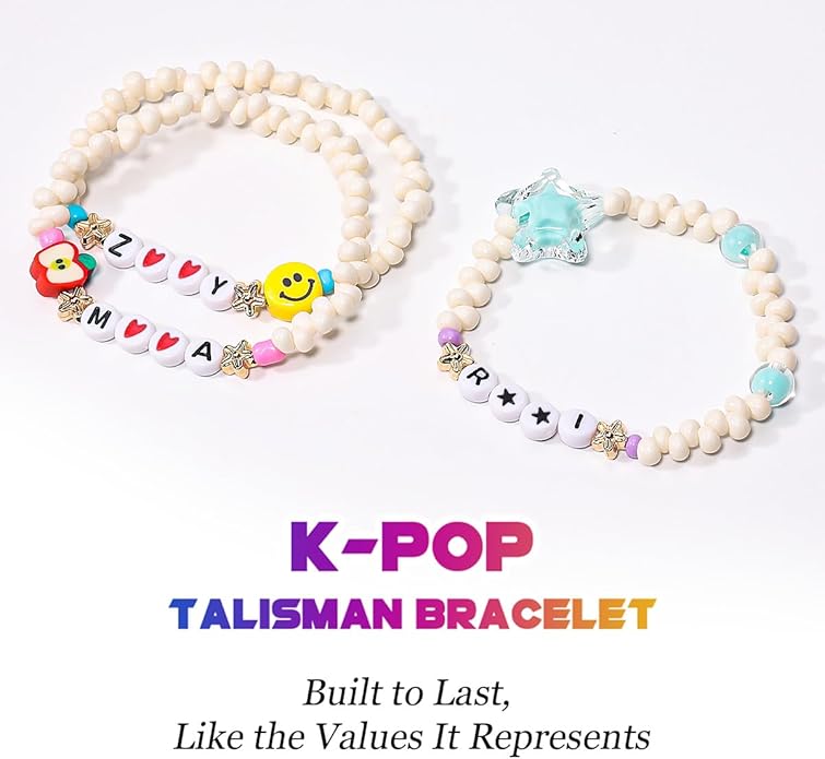 AICase for Korea-Pop Merch Toys gifts Inspired Smiling Friends Bracelets Costume 4 Pcs Stackable Stretch Friendship Beaded Bracelets Merchandise Jewelry Gifts for Fans Women Birthday Christmas_3135