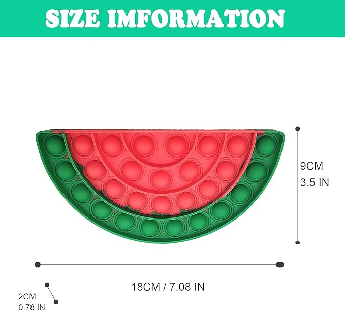 QETRABONE Fidget Sensory Bubble Stress Toy, Fidget Push Toy for Adults, Silicone Fidget Stress Toys for Autistic Adult Squeeze Toy Autism (Banana+Avocado+Watermelon)