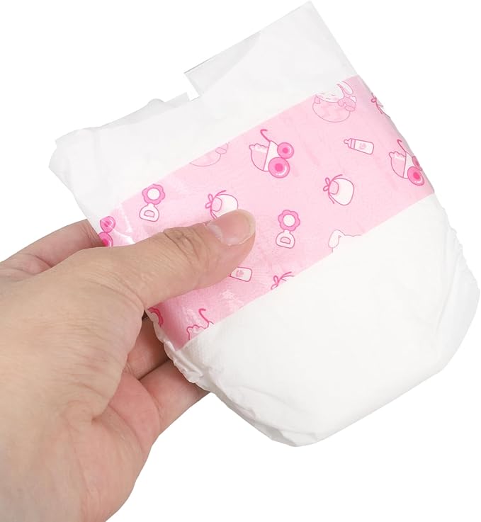 VOSAREA 5pcs Baby Doll Diapers for 12 Inch Dolls Paper Doll Diapers for Baby Dolls Doll Accessories Pretend Play Doll Nappies Baby Dolls Diapers Simulation Diapers Baby Doll Nappies