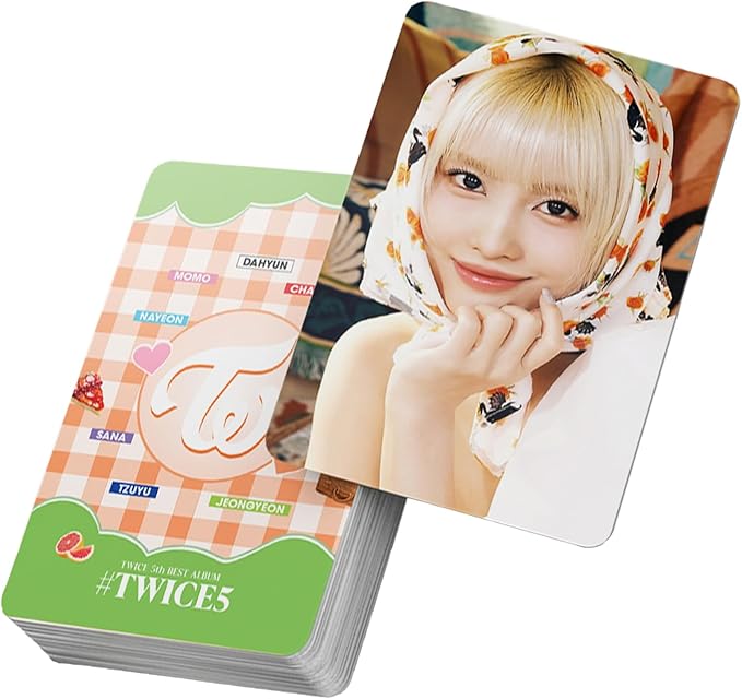 Twice 5th Photocards TWICE5 Albuum Cards Kpop Merch Gift for Once Fans, 60 PCS Lomo Card Set with 32 PCS Sticker