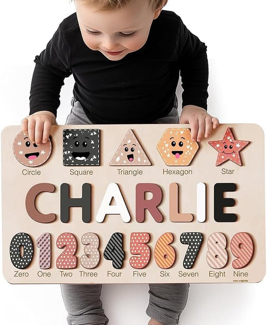 Puzzles for Toddlers Boy and Girl, Personalized Name Puzzle, 12 Month Toy, Gifts for 0 1 2 3 Years Old, Baby Gifts, Baby Shower, Christmas, New Babies Gift, 0 3 6 9 12 18 24 36 Months