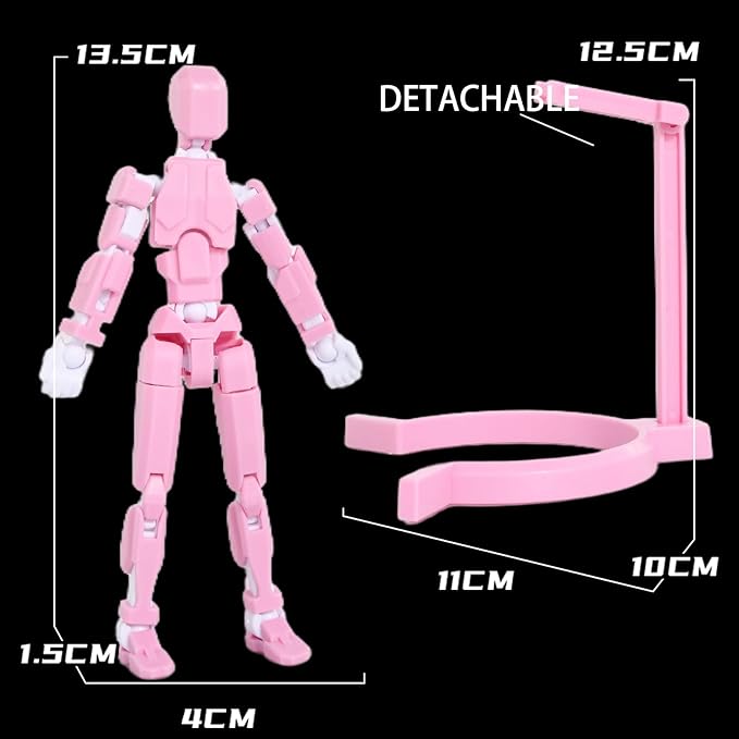 Creative Action Figure with Pose Stand,Building Toy Sets,3D Robot,Lucky Puppet Joints for Boys,Girls,Men,Women,Posable Drawing Figure,Moveable Dummy Desk Decoration,Desktop Ornament for Game Lover