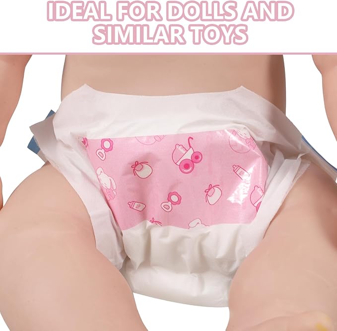 VOSAREA 5pcs Baby Doll Diapers for 12 Inch Dolls Paper Doll Diapers for Baby Dolls Doll Accessories Pretend Play Doll Nappies Baby Dolls Diapers Simulation Diapers Baby Doll Nappies