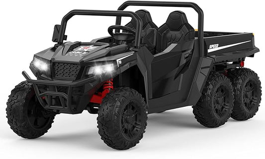 24V Ride on Car with Remote Control, Ride on Dump Truck for Kid with Electric Dump Bed, Extra Shovel, Music Player, Key Start for Safety, Gift for Kids