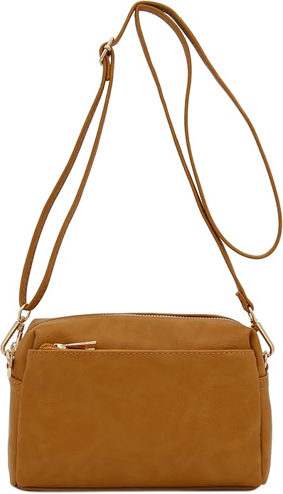 FashionPuzzle Triple Zip Small Crossbody Bag
