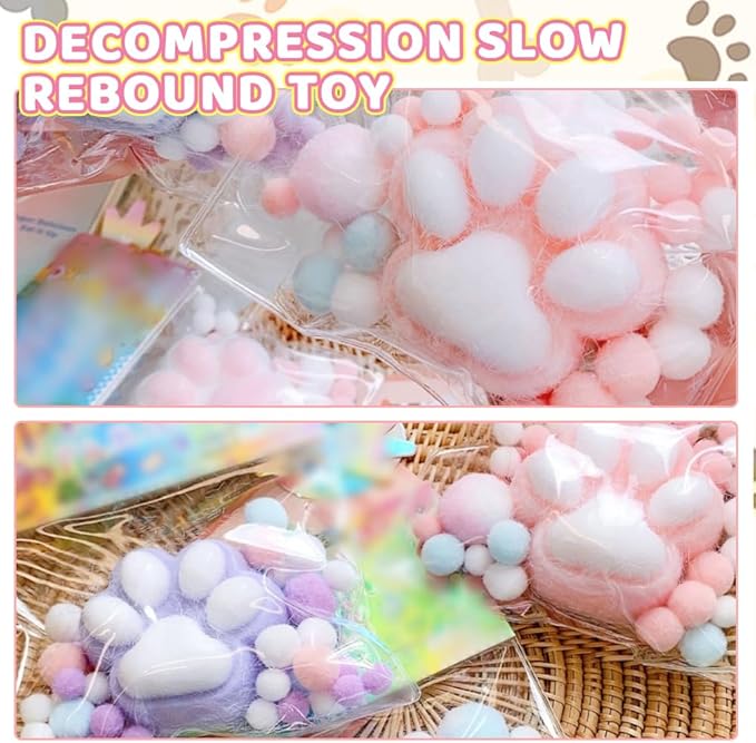 Cat Paw Squeeze Toys, 2026 New Cat Paw Fidget Toy, Soft Cat Paw Sensory Toy for Desk, Cute Cat Paw Squishy for Stress Relief (Style-B)