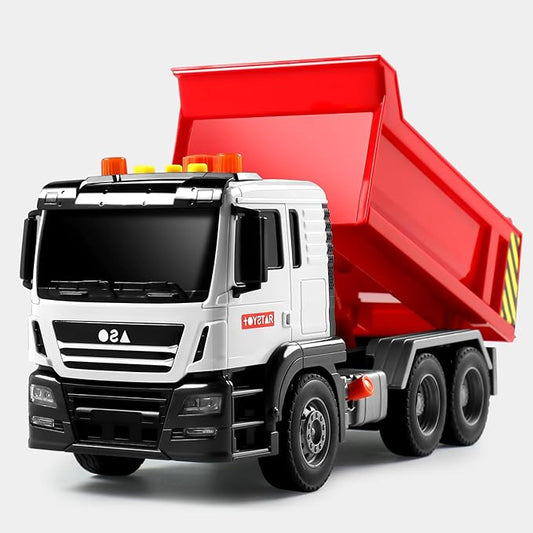 Dwi Dowellin Dump Truck Toy with Lights & Sounds, Kids Toys Gift for 2 3 4 5 6 Year Old Boys