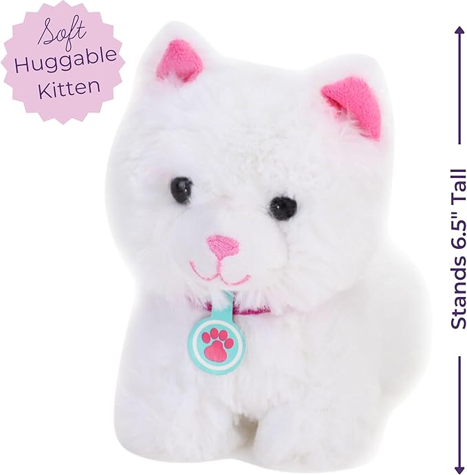 Sophia's 18" Doll 10 pc. White Plush Kitten, Carrier, and Accessories