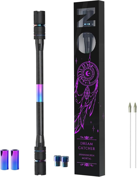 Spinning Pen by Mr.NOPE - Mortal Series Limited Color Version (Black) Professional Fidget for Tricks, Long, Weighted, Writable, Stress Relief With Balanced Metal Tips
