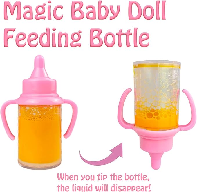 BNUZEIYI Baby Accessories - Feeding and Caring Set With Bottles, Diaper, Changing Mat, Clothes for 14-16 Inch Dolls, 18 Inch Pretend Play Set for Girls Gift