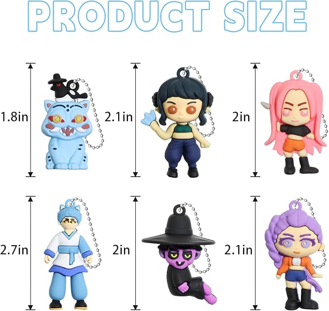 24Pcs Demon Hunters Action Figures, Korean Idol Dolls Mini Figurines Keychain Christmas Birthday Gifts