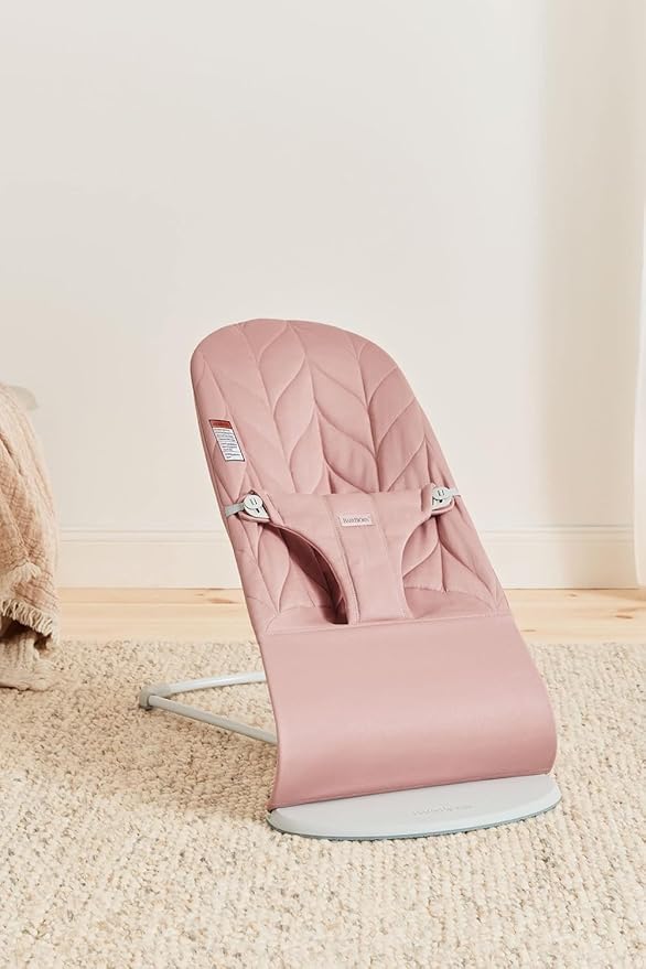 BabyBjörn Bouncer Bliss, Dusty Pink, Woven, Petal Quilt | 2-in-1 Adjustable Baby Bouncer Seat and Toddler Chair, Newborn to Toddler (8-29 lbs), 4 Positions, Lightweight & Portable