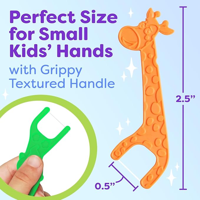 Kids Flossers 2 Pack (100 Total), Kids Floss Picks, Flossers Children, Floss Children, Animal Shapes, Glides Easy Between Teeth, Flosser Helps Prevent Tooth Decay & Gum Disease, Bubble Gum Flavored