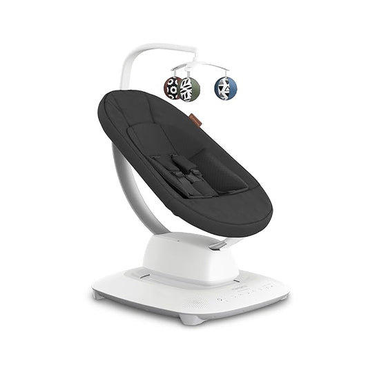 UPPAbaby Mamaroo Smart Swing – Customizable Soothing Modes with MotionSync Technology – Infant Recline + Bluetooth Enabled – Included Newborn Insert – Jake (Charcoal Mélange)