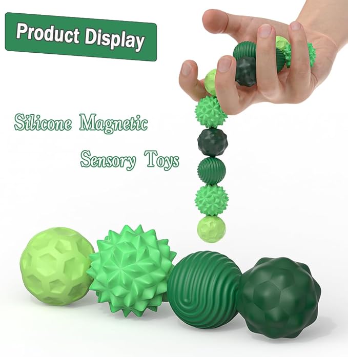 Magnetic Fidget Balls Toys, Silicone Sensory Stress Relief Toy for Adults,Teens with Autism, Anxiety, ADHD, Fidget Magnets & Magnetic Toy Fun Gift