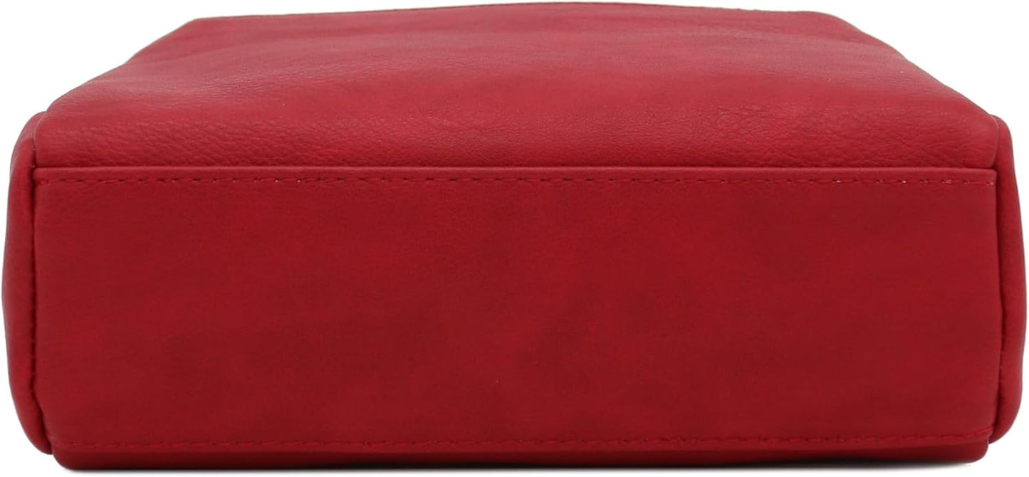 FashionPuzzle Triple Zip Small Crossbody Bag