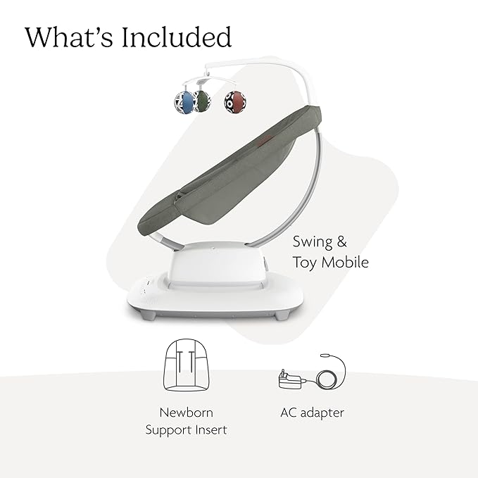 UPPAbaby Mamaroo Smart Swing – Customizable Soothing Modes with MotionSync Technology – Infant Recline + Bluetooth Enabled – Included Newborn Insert – Camila (Dark Green Mélange)
