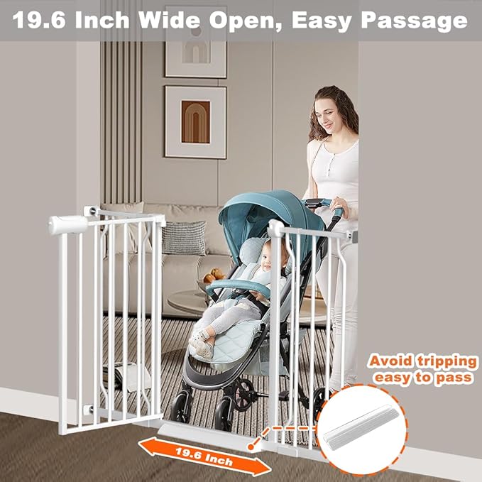 Fairy Baby Extra Wide Baby Gates 48-53 Inch, Auto Close Child Safety Gates for Stairs Banister Doorways Hallway,Indoor Safety Child Gates for Kids or Pets