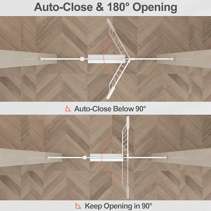 Fairy Baby Baby Gate for Doorways Stairs Hallway 34-38.5 Inch Wide, Walk Through Child Gates with Pressure Mounted Extention Kit, Indoor Safety Child Gates for Kids or Pets