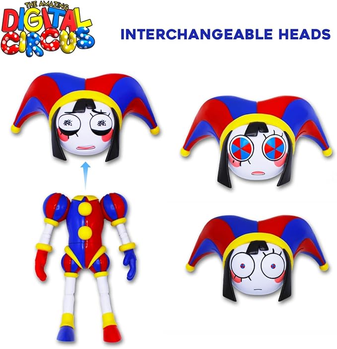 Just Toys Deluxe Pomni – 12″ Action Figure from The Amazing Digital Circus | Fully Articulated, Collector-Grade Detail, Display Stand & Accessories