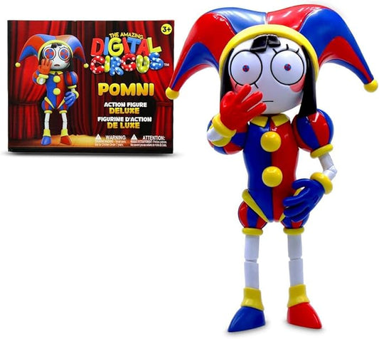 Just Toys Deluxe Pomni – 12″ Action Figure from The Amazing Digital Circus | Fully Articulated, Collector-Grade Detail, Display Stand & Accessories