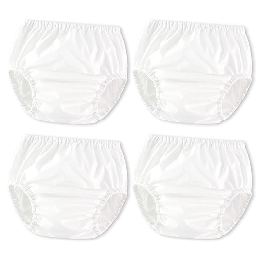 Joyo roy White Diaper Covers for Girls Rubber Pants for Toddlers Diaper Covers for Boys 4Pcs Plastic Training Pants for Toddlers Waterproof Plastic Underwear for Potty Training Boys and Girls 6T