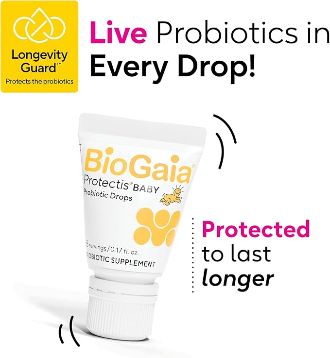 BioGaia Protectis Baby Probiotic Drops | Baby Essentials for Colic & Gas Relief | Safe for Newborns | Ease Crying, Fussing, Colic, Gas, Spit-ups & Constipation | No Dairy, Soy & Gluten | 5mL