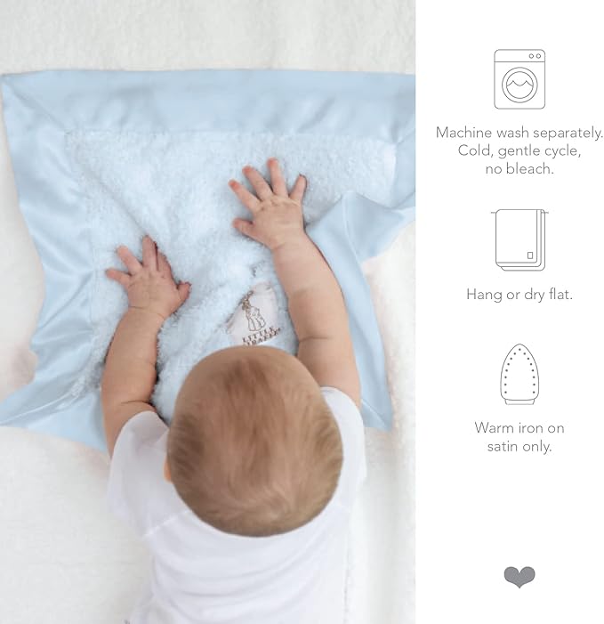 Little Giraffe Baby Blanket - Blanky - Soft Blanket with Satin Trim - Baby Stroller Blanket - Newborn Baby Essentials & Baby Gifts - 17 x 17 - Cornflower