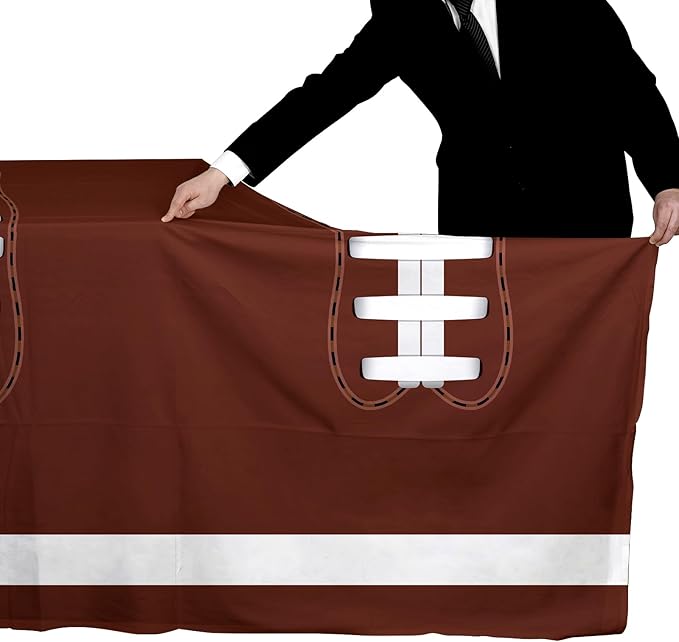 Gatherfun Football Party Decorations Disposable Tablecloth Plastic Touchdown Table Cover for Birthday Football Party Games Decoration 54 X 108Inch，2 Pack