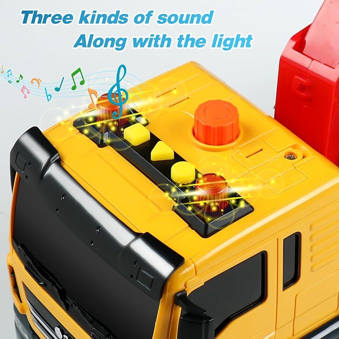 Dwi Dowellin Large Friction Powered Tow Truck Toy, Kids Rescue Crane Truck Gift for 2 3 4 5 6 Year Old Boys