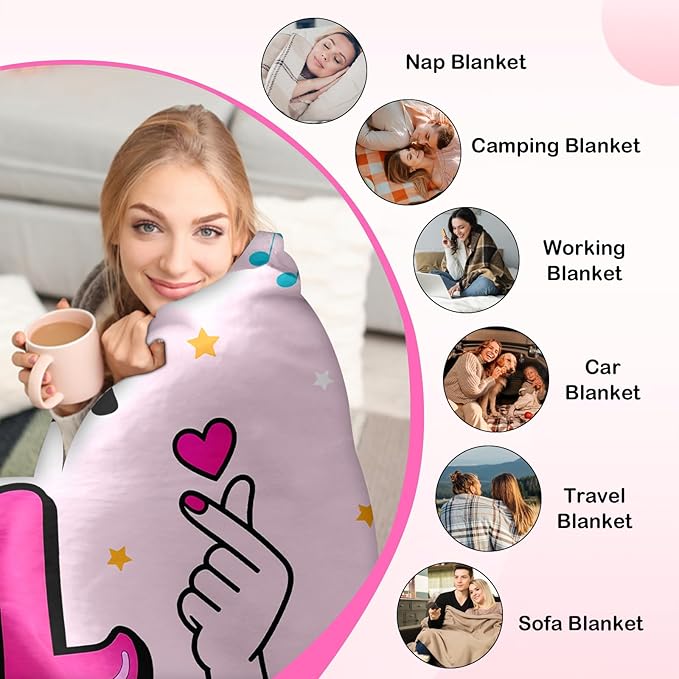 K-Pop Gifts for Teen Girls Women, K-Pop Music Throw Blanket, Christmas Day Gift for Kpop Fan, Just a Girl Who Loves Kpop