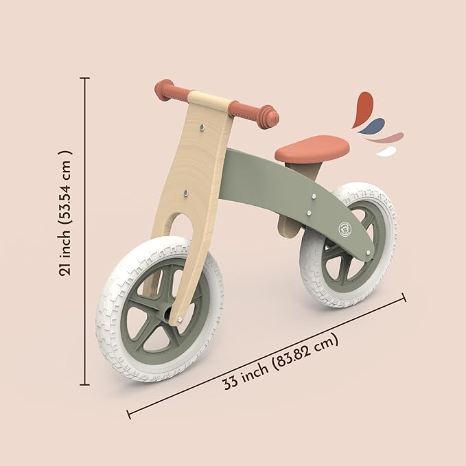 Speedy Monkey Wooden Balance Bike – Ergonomic Design with Cushioned Seat & Low Stride Frame, Safe & Comfortable for Toddlers, Develops Motor Skills & Balance, Ideal for Ages 3-6, Bike for Beginners