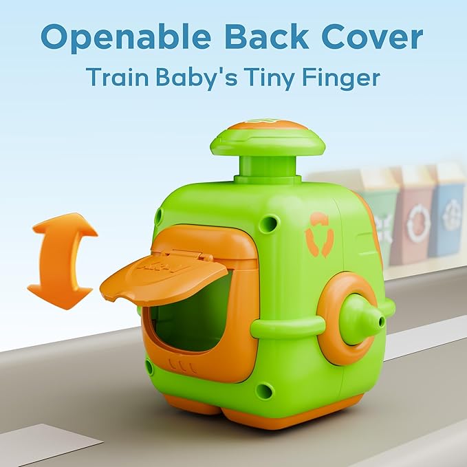 iPlay, iLearn Press to Go Robot Car Toys for Toddlers 1-3, Baby Push Go Friction Race Cars for 12 18 24 Month, 4pcs Infant Play Bot Vehicle Set, 1st Birthday Gifts for 1 2 3 Year Old Boys Girls Child