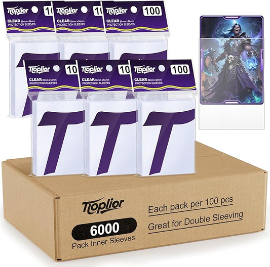 6000 Perfect Fit Sleeves,Inner Clear Card Sleeves Perfect Fit for Double Sleeving,60-Microns Ultra Clear Protection,High Clarity Trading Card Sleeve Compatible with MTG, TCG, Game,Sport Cards