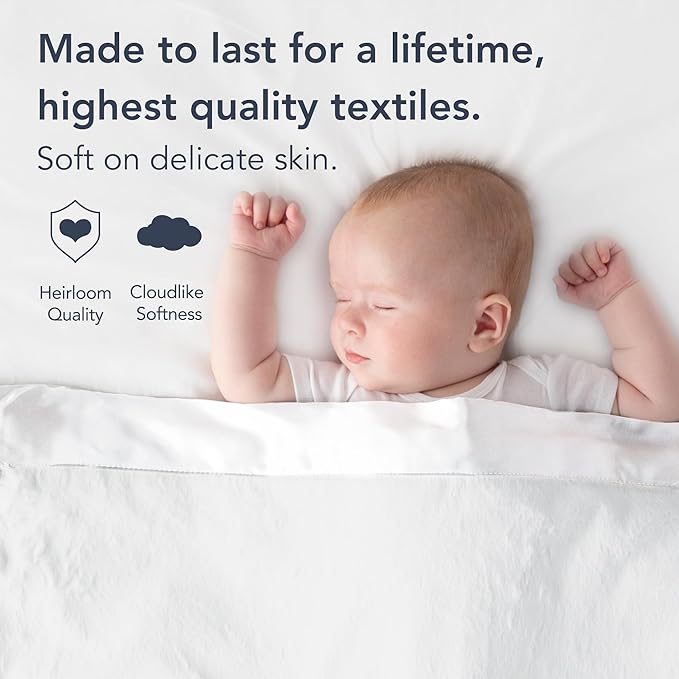 Little Giraffe Baby Blanket - Luxe Soft Blanket with Satin Trim - Baby Stroller Blanket - Newborn Baby Essentials & Baby Gifts - 29x35" - White